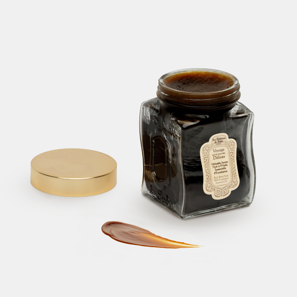 La Sultane de Saba эвкалипт пен арган майы қосылған бет пен денеге арналған қара сабын , 300 мл