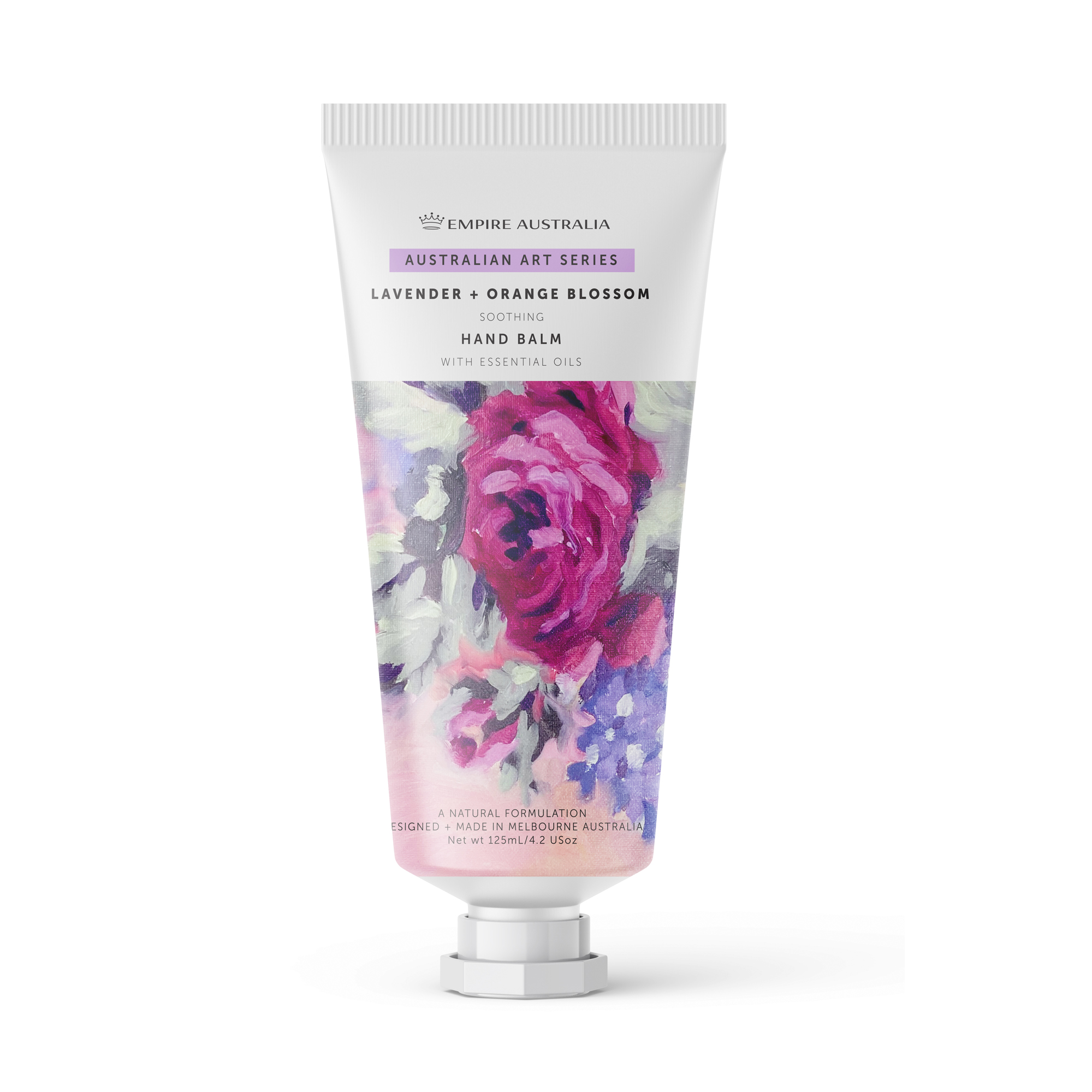 Срок: 07.2026. Бальзам для рук EMPIRE AUSTRALIA с маслами лаванды и цветков апельсина, коллекция AUSTRALIAN ART